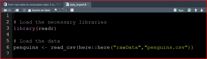 How my script to import data looks